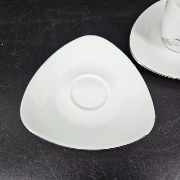 Atelier JM Lasov Delta Pyramid Czech Coffee Tea Mocha Cup Saucer Plate Set of 2 - Picture 7 of 8